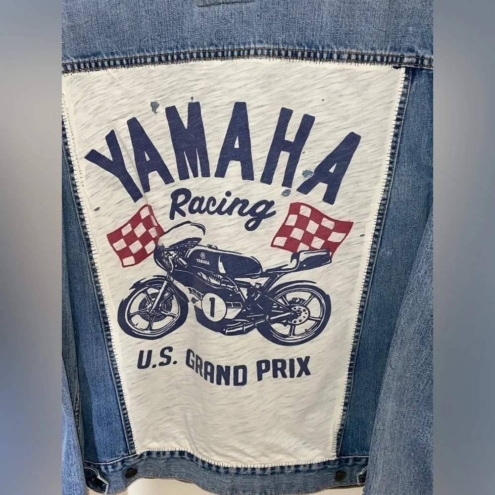 Unisex Gap Denim Gap Customized , Medium Wash Denim Icon Jean Jacket, Sz Large  - Picture 12 of 16